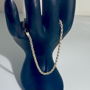 AUZ Italian Vintage Sterling 925 Silver Twisted Rope Bracelet.